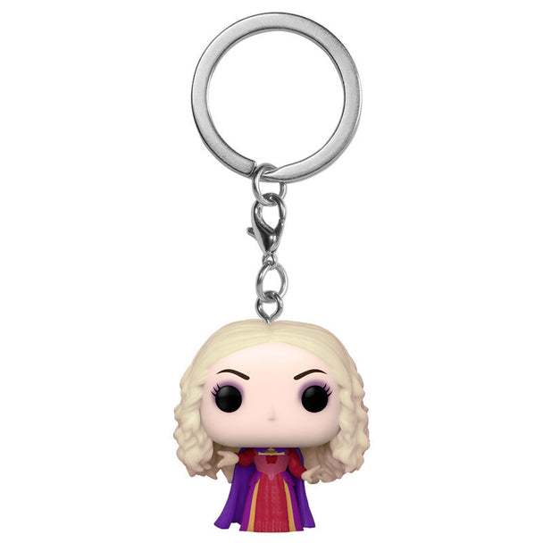 Vue rapprochée du porte-clés Disney Hocus Pocus 2 Sarah montrant la finition soignée et les couleurs vives