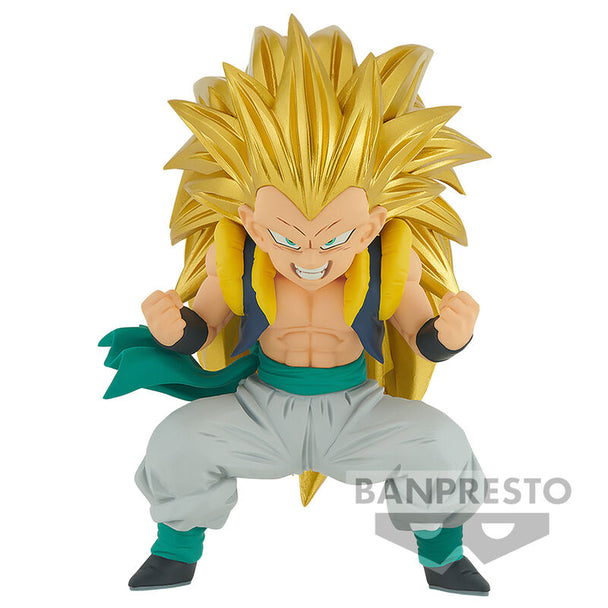 Figurine Gotenks Blood of Saiyans 9cm vue de face avec détails colorés et expression dynamique