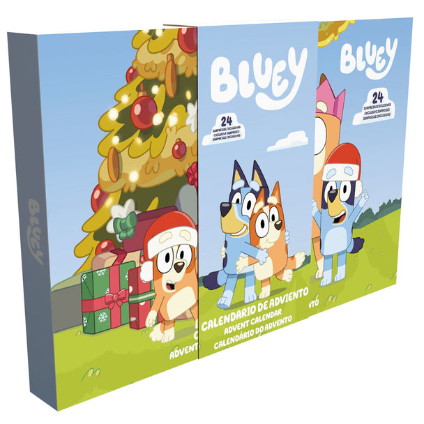 Vue frontale du calendrier de l'Avent Bluey aux couleurs vives et design festif de CYP BRANDS