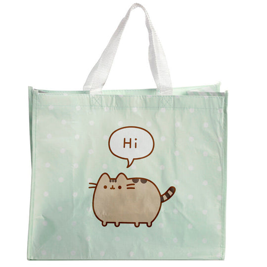 Détail du motif Pusheen Cat imprimé sur le sac de shopping PUCKATOR en gros plan
