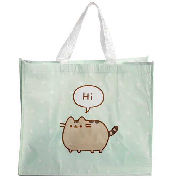 Détail du motif Pusheen Cat imprimé sur le sac de shopping PUCKATOR en gros plan
