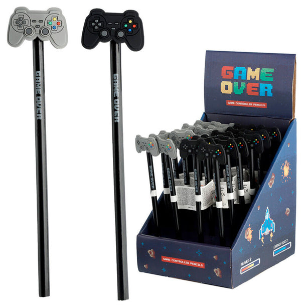 Crayon Game Over PUCKATOR avec inscription visible sur fond blanc