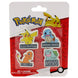 Set de 4 gommes Pokémon avec Pikachu, Salamèche, Bulbizarre et Carapuce, vue rapprochée sur les détails colorés