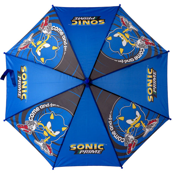 Détail du mécanisme automatique et design du parapluie Sonic the Hedgehog de la marque CYP BRANDS