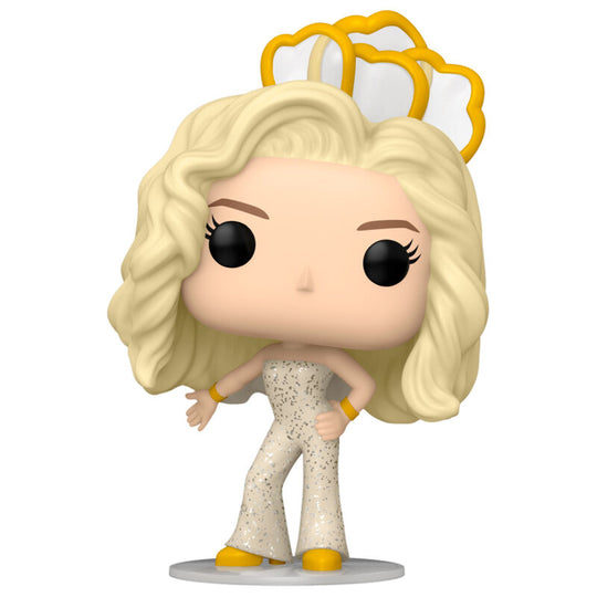 Boîte cadeau Funko POP Barbie Gold Disco avec illustration colorée et figurine visible à l'intérieur