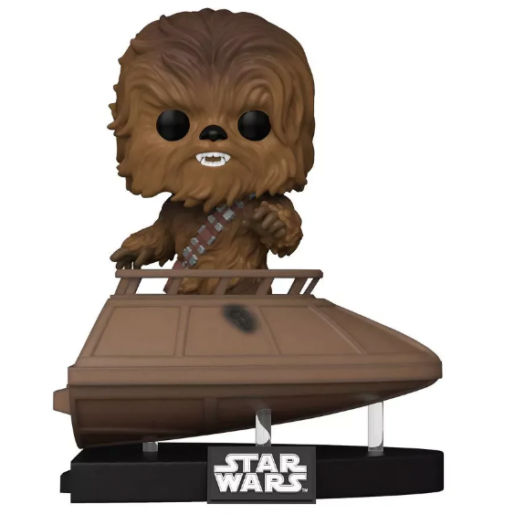 Vue de profil de la figurine POP Deluxe Chewbacca exclusive FUNKO pour le 40e anniversaire Star Wars Retour du Jedi