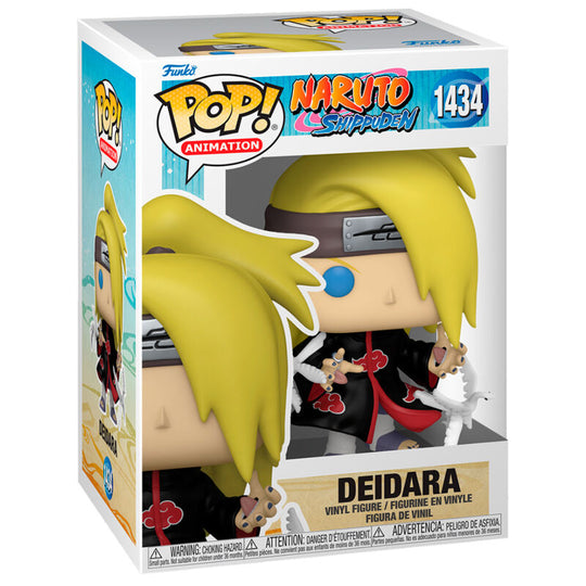 Figurine Funko POP Deidara de Naruto Shippuden en vinyle, hauteur 9 cm, présentée dans sa boîte cadeau officielle.