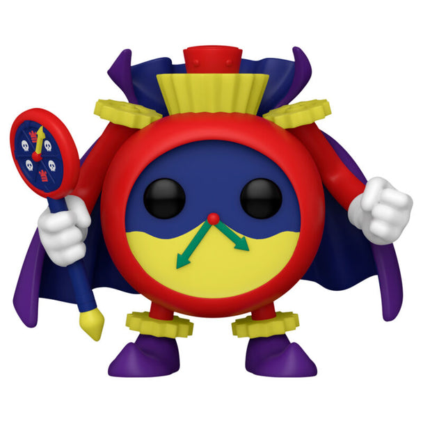 Vue rapprochée de la figurine Funko POP Time Wizard Yu-Gi-Oh! montrant les détails précis du design
