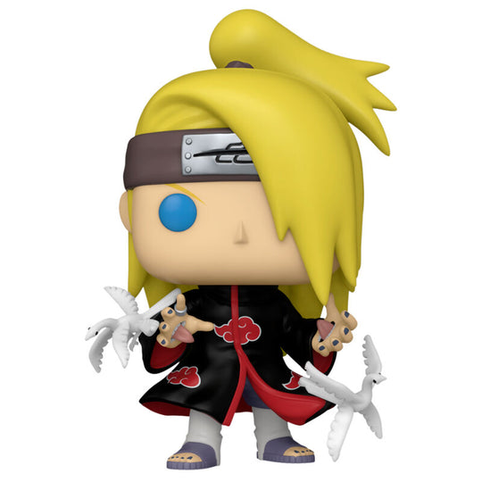 Vue rapprochée de la figurine Funko POP Deidara avec détails précis du visage et des vêtements, édition collector.