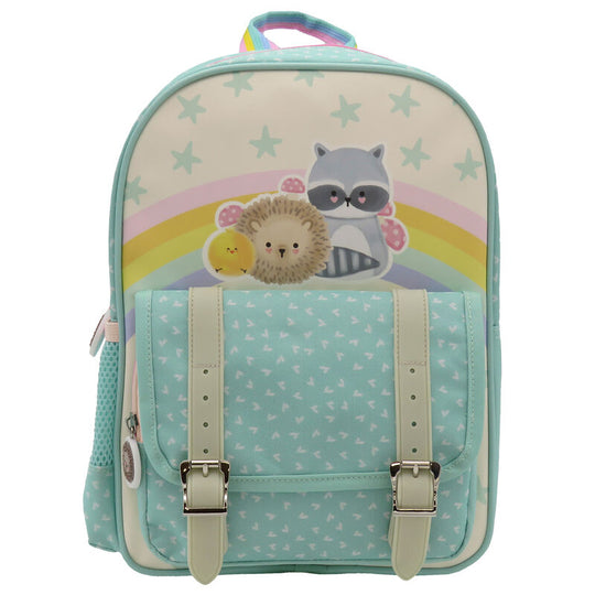 Sac à dos enfant Kawanimals Forest de 30cm avec design forêt coloré et bretelles ajustables