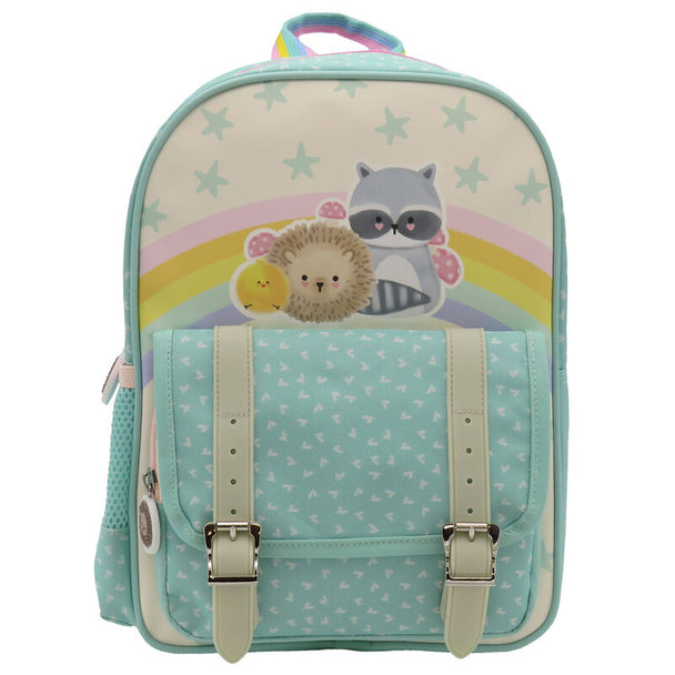 Sac à dos enfant Kawanimals Forest de 30cm avec design forêt coloré et bretelles ajustables