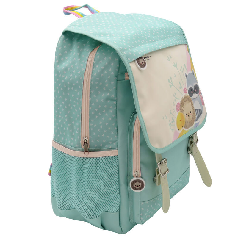 Détail du compartiment principal du sac à dos Kawanimals Forest avec fermeture éclair robuste