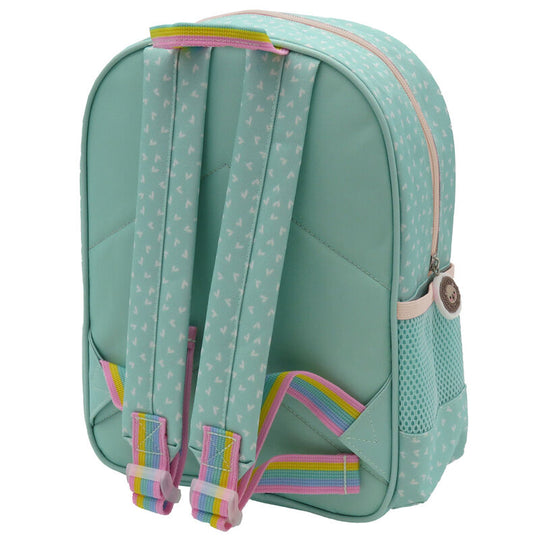 Détail des bretelles rembourrées et du logo CYP BRANDS sur le sac à dos Kawanimals Forest 30cm
