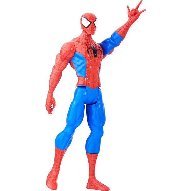 Vue rapprochée de la figurine Spiderman Titan Hero HASBRO montrant les articulations mobiles