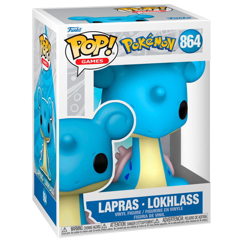 Vue rapprochée de la figurine Funko POP Lapras Pokémon montrant les détails du design et des couleurs