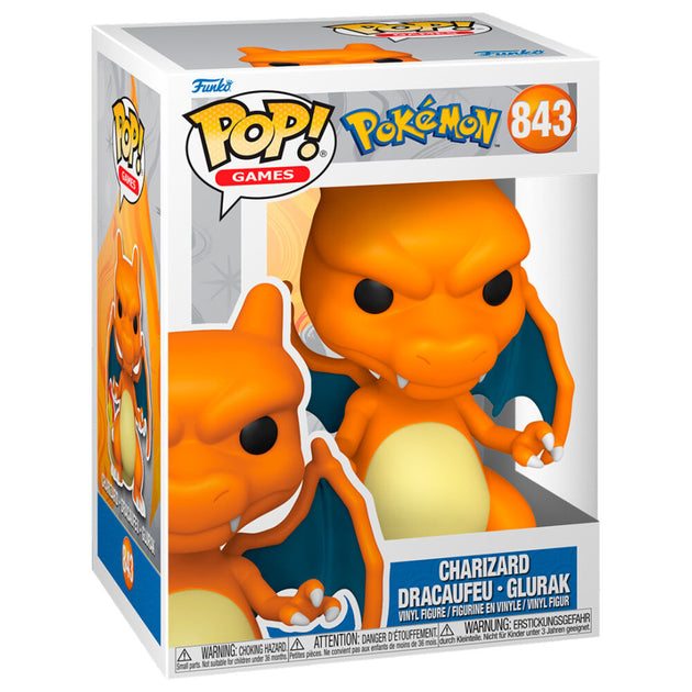 Packaging officiel Funko POP Charizard Pokémon montrant la figurine à l'intérieur de sa boîte cadeau
