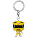 Porte-clés Pocket POP Funko Power Rangers Jaune édition 30e anniversaire vu de face avec détails colorés