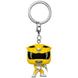 Porte-clés Pocket POP Funko Power Rangers Jaune édition 30e anniversaire vu de face avec détails colorés
