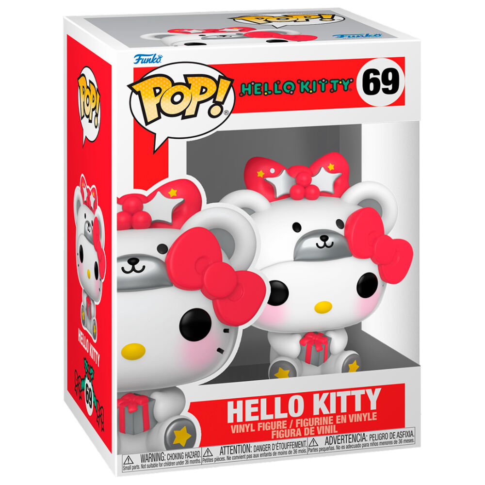 Détail de la figurine Funko POP Hello Kitty Ours Polaire montrant les couleurs et finitions vinyl de 9 cm