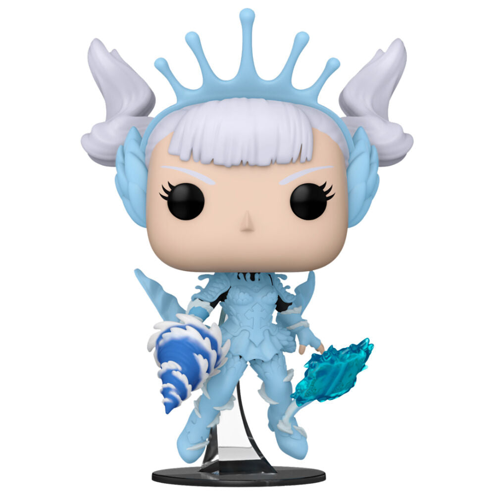 Figurine Funko POP Noelle Valkyrie en armure de Black Clover, 9cm, vue de face dans sa boîte vitrine
