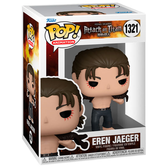 Figurine Funko POP Eren Jeager Attack on Titan en vinyle de 9 cm dans sa boîte vitrine transparente