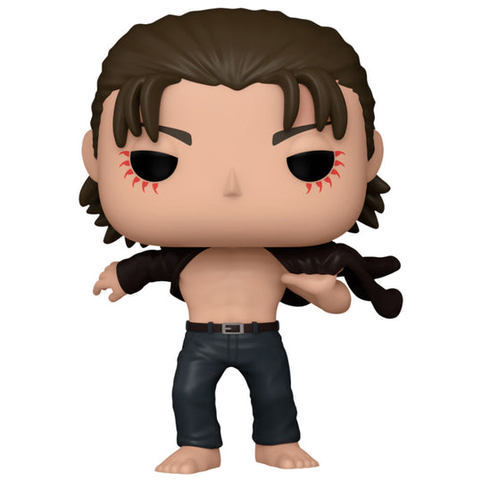 Vue rapprochée de la figurine Funko POP Eren Jeager avec détails précis et couleurs vives