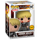 Vue rapprochée de la figurine Funko POP Armin Arlelt Chase avec détails soignés et emballage original Attack on Titan.