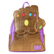 Vue latérale du sac à dos Loungefly Marvel Thanos Gant montrant les bandoulières réglables