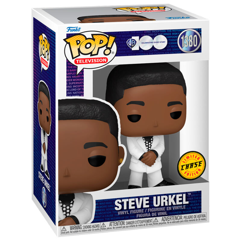 Vue de face de la figurine Funko POP Steve Urkel avec détails précis et couleurs vives