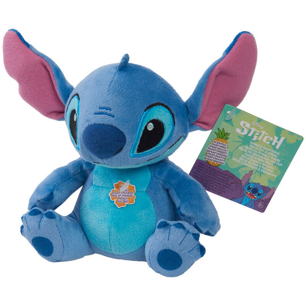 Peluche Stitch Disney de 15 cm vue de face avec détails sonores et parfumés