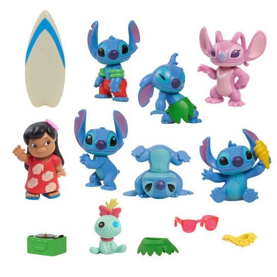 Zoom sur une figurine Stitch 6cm mettant en avant la qualité des matériaux JUST PLAY