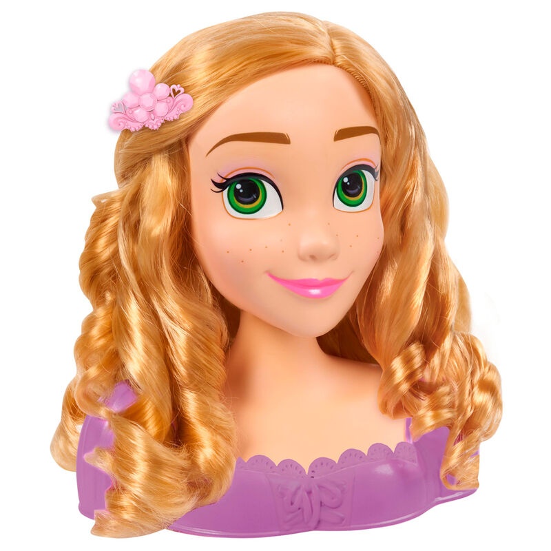 Présentation du buste Disney Raiponce dans un décor lumineux et coloré