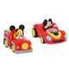 Figurine Disney Mickey souriant avec son véhicule rouge assorti de JUST PLAY