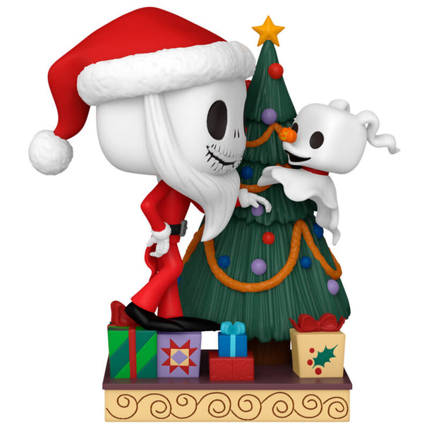 Vue latérale de la figurine POP Deluxe Jack Skellington et Zero, édition collector 30 ans Nightmare Before Christmas par FUNKO