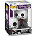 Vue rapprochée de la figurine Funko POP Jack Skellington avec détails précis et boîte transparente