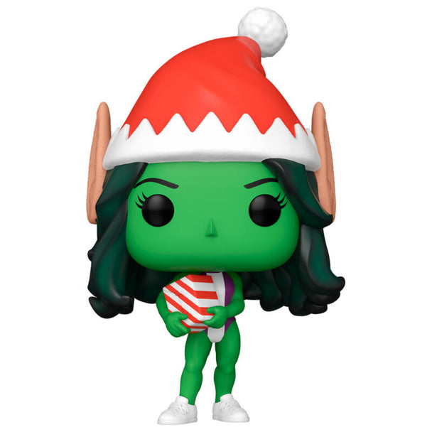 Figurine Funko POP She-Hulk Marvel Holiday de 9 cm dans sa boîte vitrine transparente, vue de face