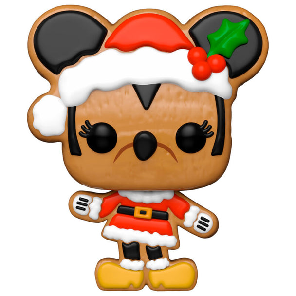 Figurine Funko POP de Minnie Mouse en costume Pain d'Épices Disney, présentée dans une boîte cadeau avec fenêtre.