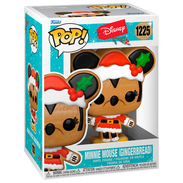 Vue rapprochée de la figurine Funko POP Minnie Mouse Pain d'Épices en vinyle de 9 cm, édition Disney Holiday.