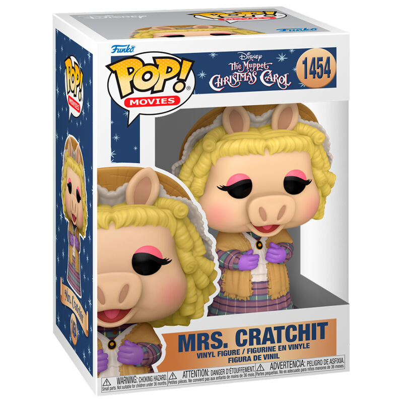 Détail de la figurine Funko POP Mrs Cratchit avec ses couleurs vives et son design soigné