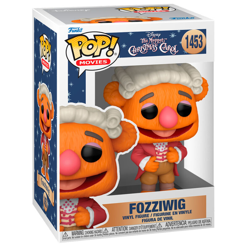 Vue rapprochée de la figurine Funko POP Fozziwig avec détails colorés et emballage d'origine FUNKO