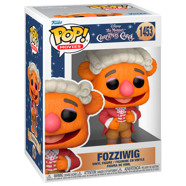 Vue rapprochée de la figurine Funko POP Fozziwig avec détails colorés et emballage d'origine FUNKO