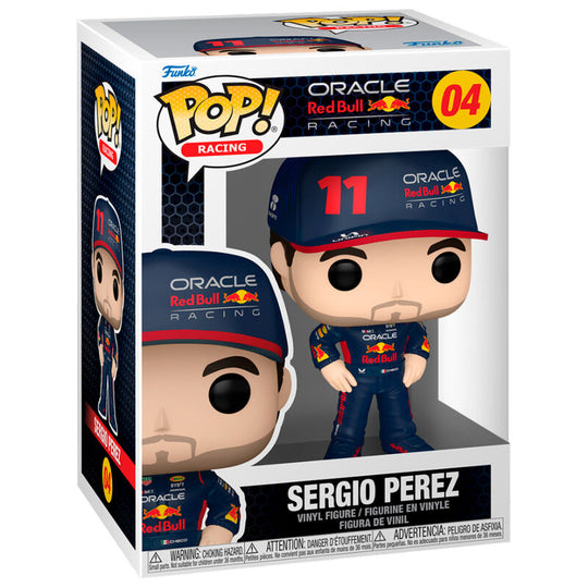 Figurine Funko POP Sergio Perez Formula 1 en vinyle de 9 cm dans sa boîte vitrine transparente