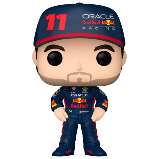 Vue détaillée de la figurine Funko POP Sergio Perez Formula 1 avec couleurs et détails authentiques