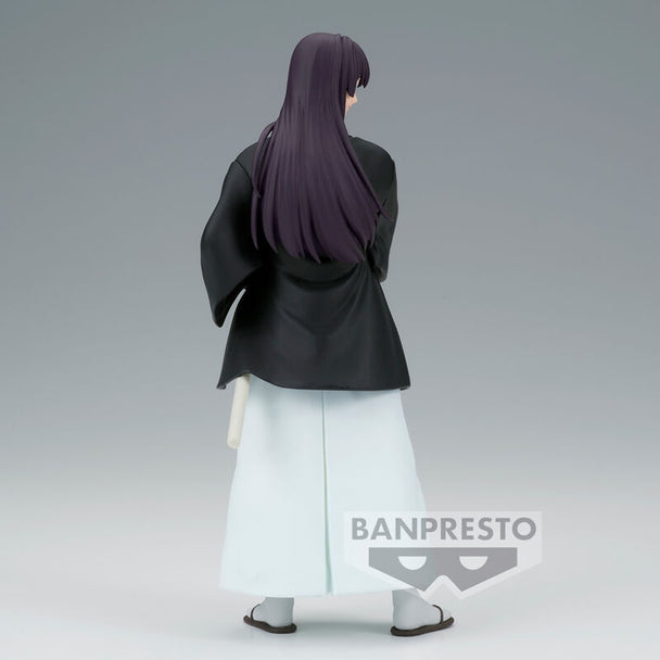 Profil latéral de la figurine Yamada Asaemon Toma DXF 17cm montrant la posture dynamique et les accessoires