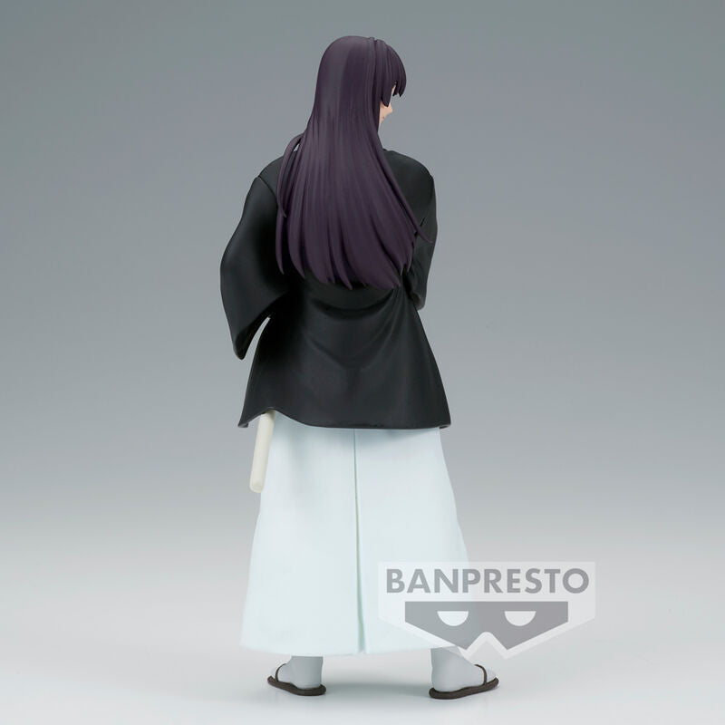 Profil latéral de la figurine Yamada Asaemon Toma DXF 17cm montrant la posture dynamique et les accessoires