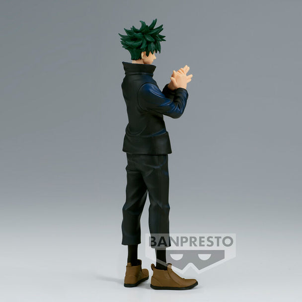 Profil latéral de la figurine Megumi Fushiguro 16cm montrant sa posture dynamique et ses vêtements