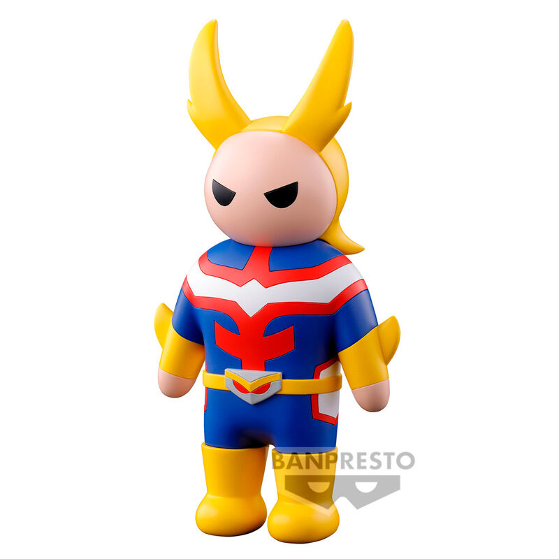 Profil de la figurine All Might BANPRESTO 12cm montrant les détails sculptés et la posture dynamique