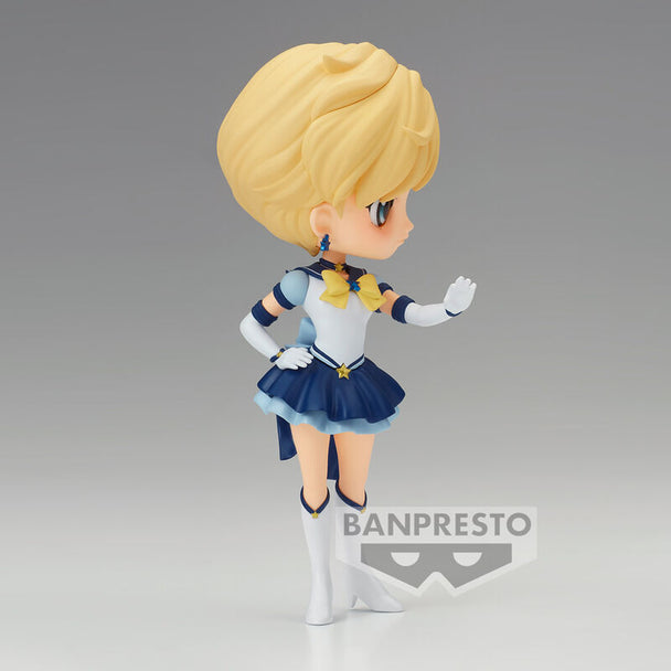 Détail du visage expressif de la figurine Sailor Uranus Q Posket édition BANPRESTO