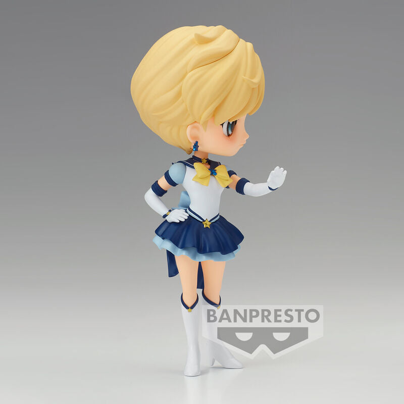 Détail du visage expressif de la figurine Sailor Uranus Q Posket édition BANPRESTO