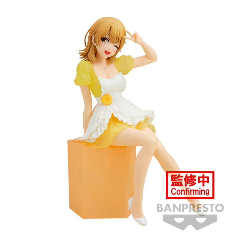 Zoom sur le visage expressif de la figurine Iroha Isshiki 14 cm